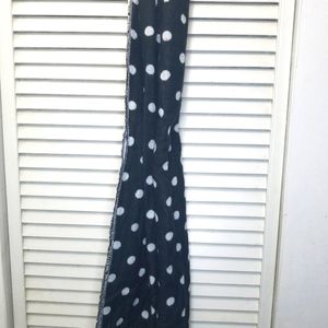 Scarf.  Black and white polka dots